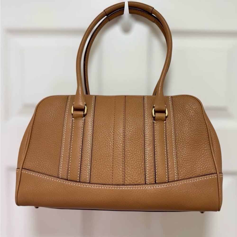 Vintage Coach Hamilton Medium Satchel in Pebbled Caramel Leather